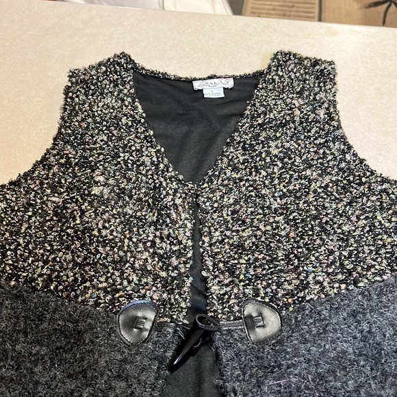 * Dressy Comfortable Vest Multicolor Wool Blend Womens Size Large - Picture 4 of 11